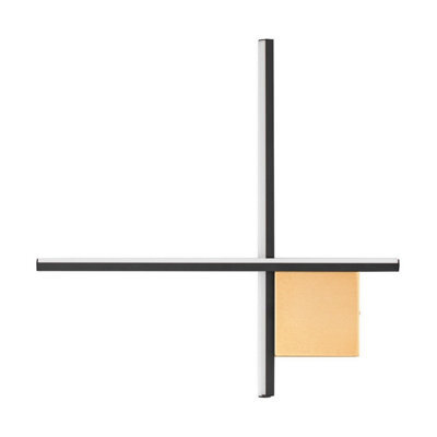 Luminosa Lighting Luminosa Cross Integrated Led Wall Lamp Sandy Black, Brushed Gold Triac Dimmable Led 15W 880Lm 3000K - image 1