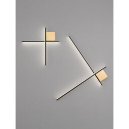 Luminosa Lighting Luminosa Cross Integrated Led Wall Lamp Sandy Black, Brushed Gold Triac Dimmable Led 15W 880Lm 3000K - thumbnail 8