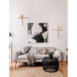 Luminosa Lighting Luminosa Cross Integrated Led Wall Lamp Sandy Black, Brushed Gold Triac Dimmable Led 15W 880Lm 3000K - thumbnail 2