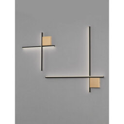 Luminosa Lighting Luminosa Cross Integrated Led Wall Lamp Sandy Black, Brushed Gold Triac Dimmable Led 15W 880Lm 3000K - thumbnail 6