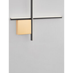 Luminosa Lighting Luminosa Cross Integrated Led Wall Lamp Sandy Black, Brushed Gold Triac Dimmable Led 15W 880Lm 3000K - thumbnail 5