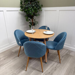 Life Interiors Lucia Dining Set With Round Table And Set Of 4 Lucia Velvet Dining Chairs - thumbnail 2