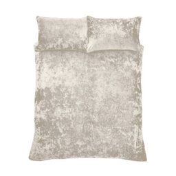 Catherine Lansfield Bedding Crushed Velvet Duvet Cover Set With Pillowcases Natural - thumbnail 4