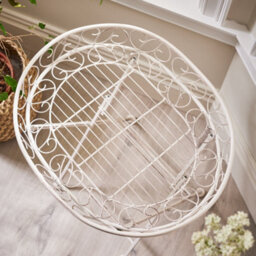 Dibor Vintage Style Luxury Cream Folding Indoor Hallway Bedside Coffee Tray Table - thumbnail 4