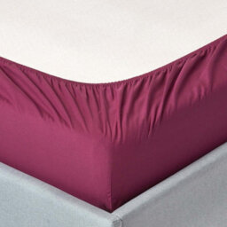 Homescapes Plum Egyptian Cotton Fitted Sheet 200 Tc, Single - thumbnail 2