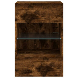 Berkfield Tv Wall Cabinets With Led Lights 2 Pcs Smoked Oak 40X30X60.5 Cm - thumbnail 9