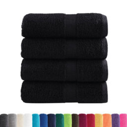 Berkfield Durable Premium Wash Towels Solund 4 Pcs Black 30X30 Cm 600 Gsm