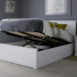 New England White Wooden Ottoman Storage Bed - King Size Ottoman Only - thumbnail 2