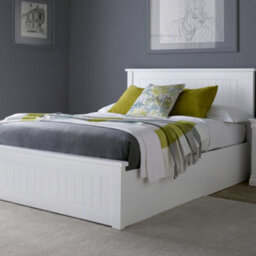 New England White Wooden Ottoman Storage Bed - King Size Ottoman Only - thumbnail 1