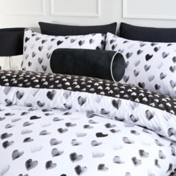 Ohs Watercolour Hearts Duvet Cover Set Microfibre Bedding With Pillowcase, Mono - Double - thumbnail 6