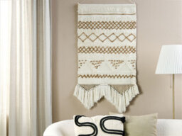 Beliani Fabric Wall Hanging Bazdan Cotton 107 Cm Beige - thumbnail 2