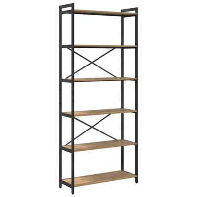 Berkfield Modern Bookcase Artisan Oak 80 X 30 X 188 Cm Engineered Wood - image 1