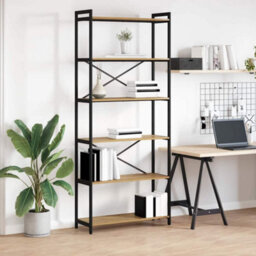 Berkfield Modern Bookcase Artisan Oak 80 X 30 X 188 Cm Engineered Wood - thumbnail 2