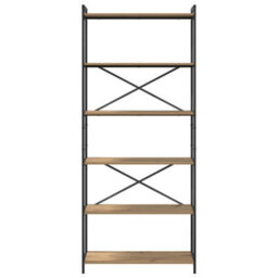 Berkfield Modern Bookcase Artisan Oak 80 X 30 X 188 Cm Engineered Wood - thumbnail 5