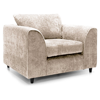 Furnishings For Less UK Monaco Chenille Fabric Single Seater Armchair Beige