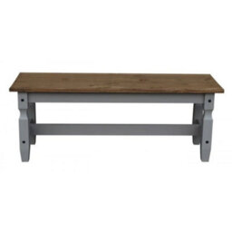 Dining Table 5'0 With 2 X 4'0 Benches Set Grey Wax Mexican Solid Pine - thumbnail 4