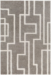 Livabliss Cloudy Shaggy-Modern Grey Ivory Soft Plush Pile Living Bedroom Rug 160 X 213 Cm Easy Care, Non Shedding - thumbnail 1