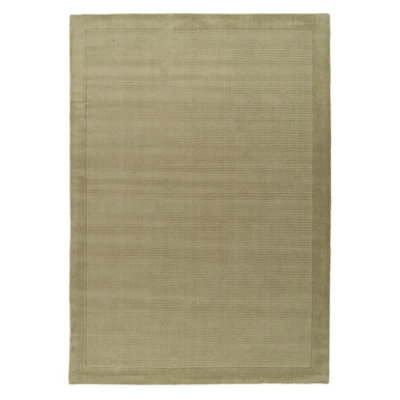 Loomed Modern Bordered Green Soft Textured Living Area Rug 120Cm X 170Cm - image 1