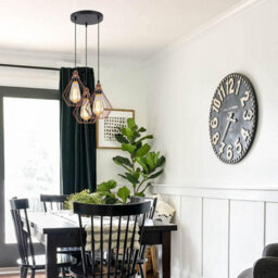 Ledsone 3 Way Rose Gold Modern Retro Ceiling Pendant Light With E27 Bulb And Diamond Cage Shade - thumbnail 6