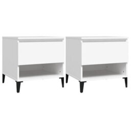 Berkfield Side Tables 2 Pcs White 50X46X50 Cm Engineered Wood - thumbnail 2