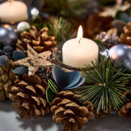Dibor Moonlight Blue Round Table Centrepiece Christmas Decoration Candle Holder Tealight Holder 30Cm - thumbnail 3