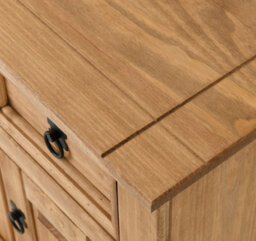 Seconique Corona Petite Bedside 1 Door 1 Drawer In Distressed Waxed Pine Finish - thumbnail 9