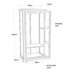 Cabinet Bits Trevi 2 Door Wardrobe Wood Knob - thumbnail 2