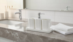 4-Piece Bathroom Accessory Set With Soap Dish, Dispenser, Tumbler, And Toothbrush Holder - thumbnail 4