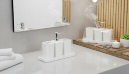 4-Piece Bathroom Accessory Set With Soap Dish, Dispenser, Tumbler, And Toothbrush Holder - thumbnail 6
