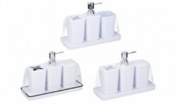 4-Piece Bathroom Accessory Set With Soap Dish, Dispenser, Tumbler, And Toothbrush Holder - thumbnail 2