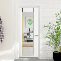 Darphe 37X147Cm Gold Metal Frame Over The Door Full Length Mirror - thumbnail 2