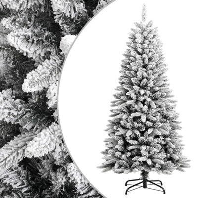 Berkfield Artificial Christmas Tree With Flocked Snow 120 Cm Pvc&pe - image 1