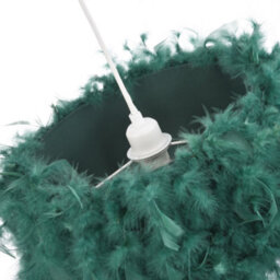 Happy Homewares Contemporary Green Feather Pendant Light Shade With Transparent Acrylic Droplets - thumbnail 5