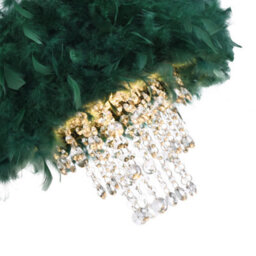 Happy Homewares Contemporary Green Feather Pendant Light Shade With Transparent Acrylic Droplets - thumbnail 4