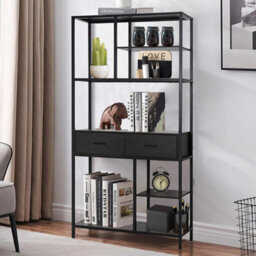 Vintage Industrial Bookcase Large Rustic Shelf Tall Side Cabinet - thumbnail 4