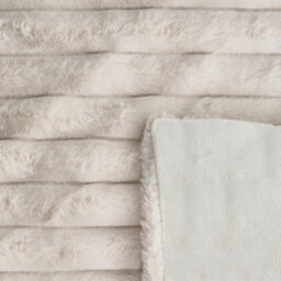 Beliani Bedspread Rakya Faux Fur 200 X 220 Cm Light Beige - thumbnail 5