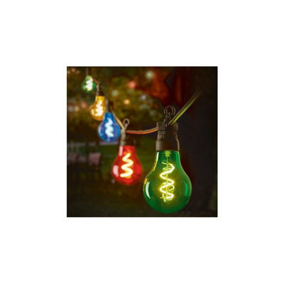 Premier Decorations Connectable Festoon Lights 10 Led Spiral A60 4.5M Length Multi Coloured