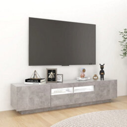 Berkfield Modern Tv Cabinet With Led Lights Concrete Grey 180X35X40 Cm - thumbnail 5