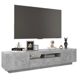 Berkfield Modern Tv Cabinet With Led Lights Concrete Grey 180X35X40 Cm - thumbnail 6