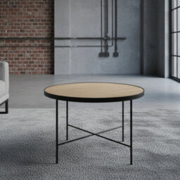 Tre 600 Elegant Coffee Table 60X60 Cm With Metal Legs Modern Durable Living Room Design Natural Oak - thumbnail 1