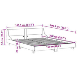 Berkfield Bed Frame Without Mattress Wax Brown 160X200 Cm Solid Wood Pine - thumbnail 9