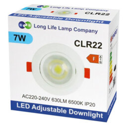 Long Life Lamps Company 7W Adjustable Round Led Recessed Ceiling Downlight 6500K Clr22 - thumbnail 9