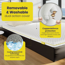 Brightr Sleep Brightr Aurora Deluxe 2 In 1 Memory Foam Mattress Topper Medium Firm King Size - thumbnail 5