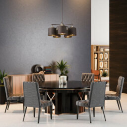 Elegant 5 Bulb Chandelier Ceiling Light With Brown And Polished Brass Finish - thumbnail 2