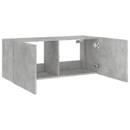 Berkfield Durable Tv Wall Cabinet With Led Lights Concrete Grey 100X35X41 Cm - thumbnail 8