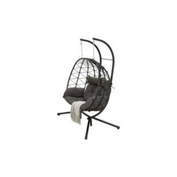 Foldable Hanging Basket, 2-Person Egg Chair, Pe Rattan Chair, Including Cushion. - thumbnail 1