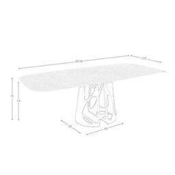 Angel Cerda Elegant Oval Barrel Dining Table In Porcelain Marble And Black Steel - thumbnail 7