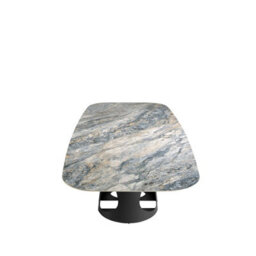 Angel Cerda Elegant Oval Barrel Dining Table In Porcelain Marble And Black Steel - thumbnail 6