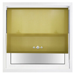 FURNISHED Trimmable Roller Blind With Triple Diamond Chrome Eyelet And Metal Fittings - Green Daylight Shade (W)55Cm X (L)210Cm - thumbnail 2