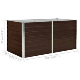 Walplus Raised Garden Bed Brown 160X80X77 Cm Galvanised Steel - thumbnail 8